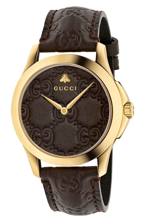 gucci leather watch men|Gucci leather watch bands women.